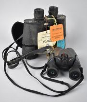 A Pair of Vintage Regent 10x50 Binoculars with Vintage Cardboard Race Meeting Badges together with a