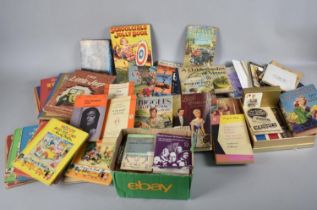 A Collection of Various Vintage Childrens Books, Playing Cards, Various Pamphlets, Box of