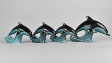 Four Poole Dolphins, Largest 15cm high