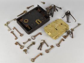 A Collection of Various Brass and Metal Locks, Keys Etc