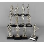 A Collection of Twelve Royal Hampshire Pewter Military Figures