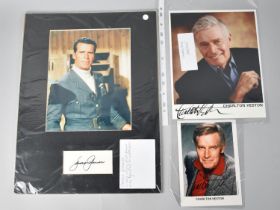 Three Signed Photographs, Charlton Heston and James Garner