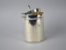 A Silver Plated Cylindrical Coffee Canister Inscribed "Selection of Best Arabica Plants", 12cms