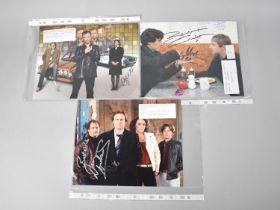 Three Signed Photographs, Benedict Cumberbatch and Martin Freeman - Sherlock, Liz White - Life on