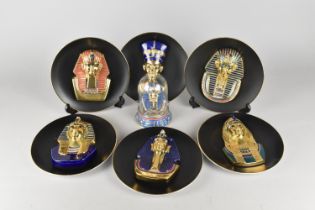 A Set of Six "Golden Mask of Tutankhamun" Plates, with Boxes and Certificates Together with "The
