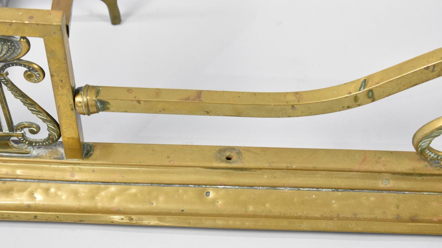 A Late 19th Century Brass Fire Kerb, 133cms Wide, Condition Issues - Image 2 of 2