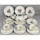 A Collection of Wedgwood Peter Rabbit Children's China to Comprise Plates, Teapot (No Lid), Milk