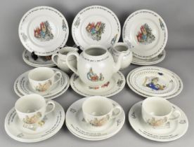A Collection of Wedgwood Peter Rabbit Children's China to Comprise Plates, Teapot (No Lid), Milk