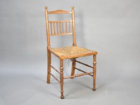 A Small Edwardian Oak Framed Ladies Bedroom Chair, Condition issues