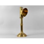 A Late 19th Century Brass Table Top Candle Lantern or Student's Lamp with Conical Shade, 35cm high