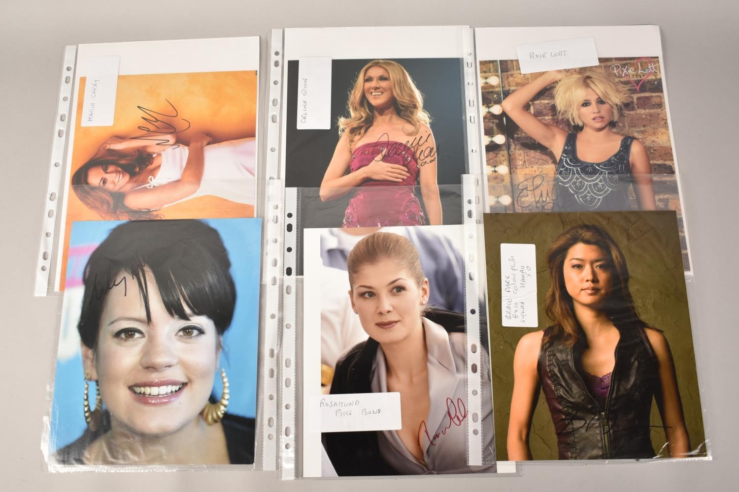 Collection of Various Signed Photographs Relating to Singers and Actresses to Comprise Pixie Lott,