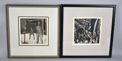 Two Framed Patrick Procktor Prints, Subjects 20x20cm