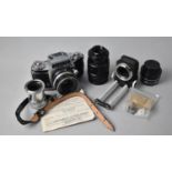 A Vintage Exakta 35mm Camera with Carl Zeiss Jena Lens, Telephoto Lens etc