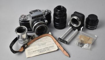 A Vintage Exakta 35mm Camera with Carl Zeiss Jena Lens, Telephoto Lens etc