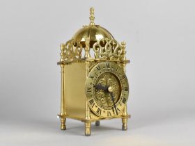 A Mid 20th Century Brass Smiths Nell Gwynne Bijou Lantern Clock with Original Cardboard Box and