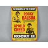 A Reproduction American Cinema Poster for Rocky II, Printed on Tin, 30x40cms