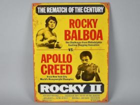 A Reproduction American Cinema Poster for Rocky II, Printed on Tin, 30x40cms