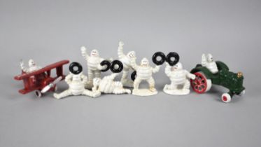 A Collection of Various reproduction Cold Painted Cast Metal Michelin Men, Plus VAT