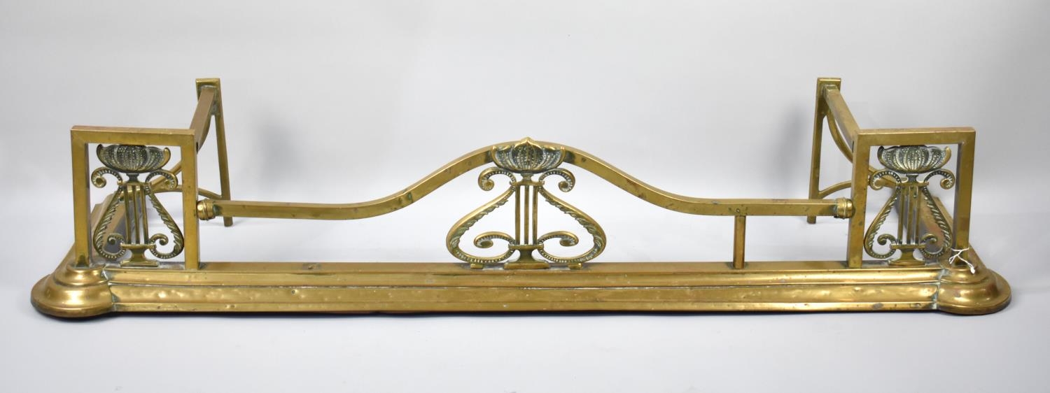 A Late 19th Century Brass Fire Kerb, 133cms Wide, Condition Issues