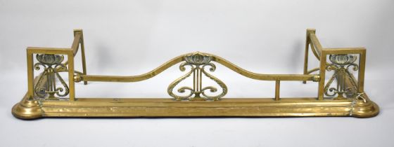 A Late 19th Century Brass Fire Kerb, 133cms Wide, Condition Issues