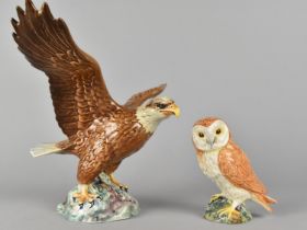 A Beswick Bald Eagle, 1018 (AF) and a Beswick Owl