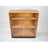 A Vintage Glazed Light Oak Bookcase with Two Adjustable Shelves, 84cms Wide