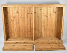 A Vintage Pine Four Shelf Open Bookcase, 183cms Wide and 122cms High