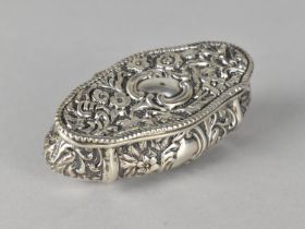 A Silver Oval Dressing Table Box by Henry Matthews with Floral Scrolled Repousse Decoration, 8.