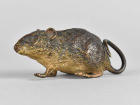 A Late 19th/Early 20th Century Austrian Cold Painted Bronze of a Harvest Mouse, Stamped to Belly