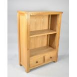 A Modern Shelved Bookcase with two Base Drawers, 76cms Wide and 106cms High