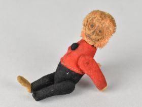 An Early/Mid 20th Century Monkey Scent Bottle with Plush Hair and Articulated Body Dressed in Red
