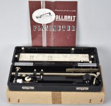 A Cased Vintage Allbrit Planimeter with Original Cardboard Box and Instructions