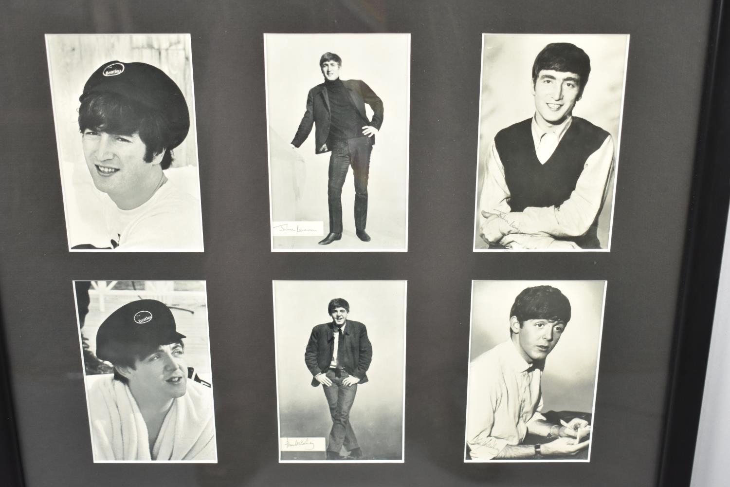A Framed Set of Twelve Monochromed Beatles Cards, Framed 38x75cms - Image 2 of 3