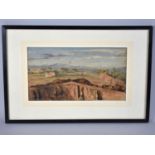 A 19th Century Grand Tour Watercolour Depicting "View from Balcony", 33x18cms