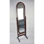 A Modern Mahogany Effect Cheval Glass, 44cms Wide