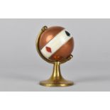 A Mid 20th Century Copper and Brass Whist Suit Marker in the Form of a Table Globe, 7cms High