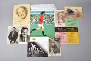 Collection of Various Printed Ephemera to Comprise Signed Photographs, George Best, Bobby
