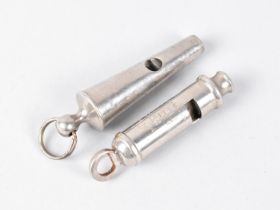 A Beaufort Whistle of Tapering Conical Type and an Acme City Whistle Inscribed Help, By Roy Christie