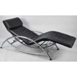 A Vintage Style Chrome Steamer Style Chair with Reclining Mechanism, 174cms Long