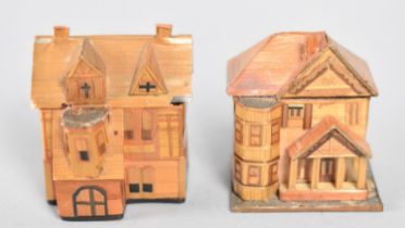 Two Straw Work Miniatures, Houses