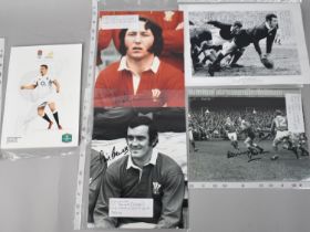 Collection of Various Signed Photographs and Programmes Relating to Rugby Union Players to Include