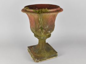 A Victorian Terracotta Garden Urn, Hairline Crack to Body, 38cms High