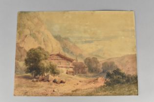 An Unframed Watercolour Depicting Alpine Chalet Inscribed Verso Sir Alfred East, RA, 1849-1913,