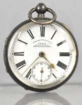 A Silver Cased Open Faced Pocket Watch, the Silver Case with Chester Hallmark and Makers Mark for