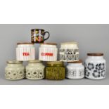 A Collection of Hornsea and Other Storage Jars, Tallest 16cm high