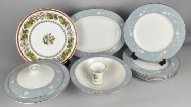 A Part Royal Doulton Reflections Dinner Service together with a Spode Christmas Rose Cake Plate