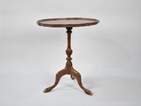 A Mid/Late 20th Century Mahogany Tripod Wine Table with Oval Dished Top, 43cms Wide