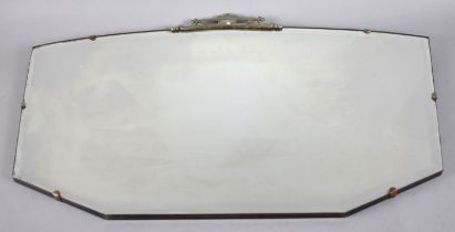 A Vintage Bevel Edged Wall Mirror, 66x42cm