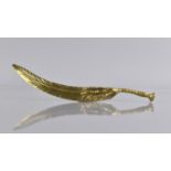 A Gilt Brass Study of Bird Claw and Feather, Perhaps Page Turner of Pipe Tamper, 19cms Long
