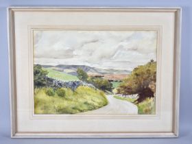 A Framed Watercolour Depicting Rural Landscape, Signed Silk, 39x34cms